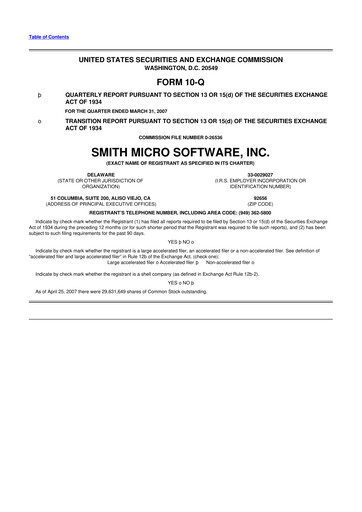 Thumbnail Smith Micro Software
 10-Q Quarterly Report FY 