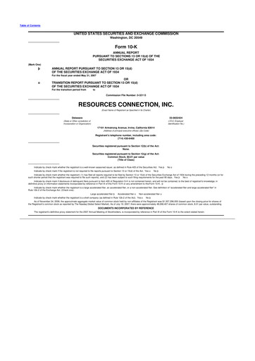 Thumbnail RGP (Resources Connection) 10-K Annual Report 