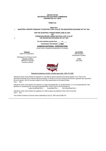 Thumbnail Wabash National
 10-Q Quarterly Report FY 