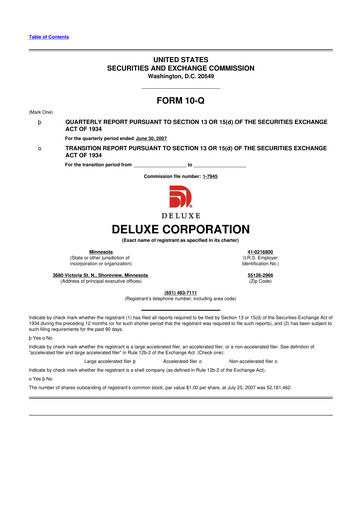 Thumbnail Deluxe Corporation 10-Q Quarterly Report FY 