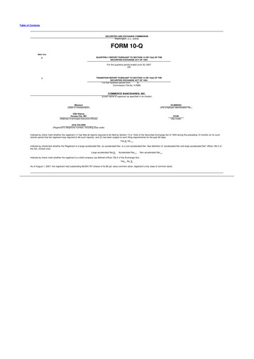 Vorschaubild Commerce Bancshares
 10-Q Quartalsbericht  