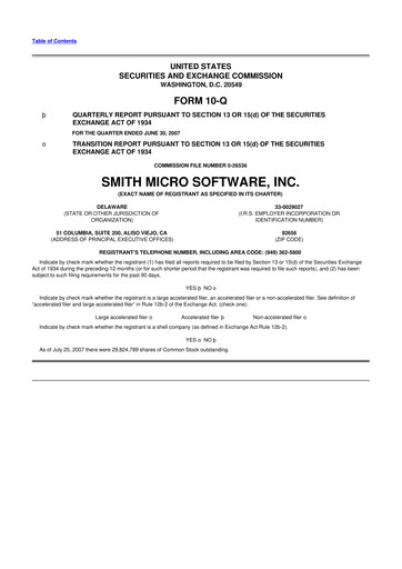 Thumbnail Smith Micro Software
 10-Q Quarterly Report FY 