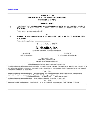 Thumbnail SurModics 10-Q Quarterly Report FY 