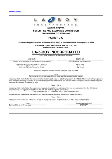 Thumbnail La-Z-Boy
 10-Q Quarterly Report FY 