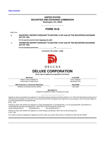 Thumbnail Deluxe Corporation 10-Q Quarterly Report FY 