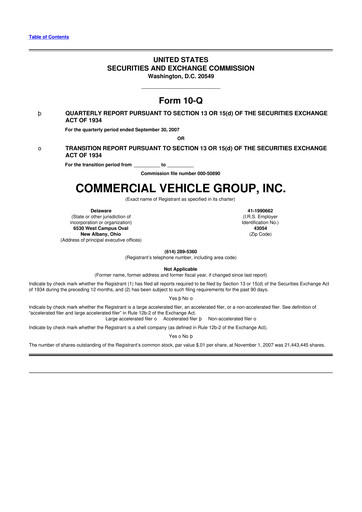 Vorschaubild Commercial Vehicle Group (CVG) 10-Q Quartalsbericht  
