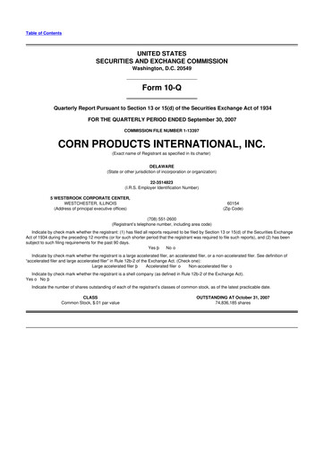 Thumbnail Ingredion 10-Q Quarterly Report FY 