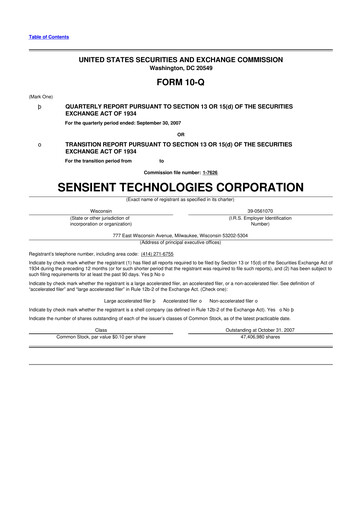 Thumbnail Sensient Technologies
 10-Q Quarterly Report FY 