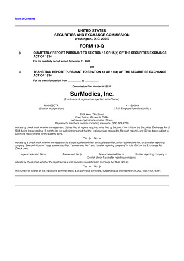 Thumbnail SurModics 10-Q Quarterly Report FY 