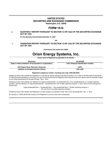 Thumbnail Orion Energy Systems
 10-Q Quarterly Report FY 