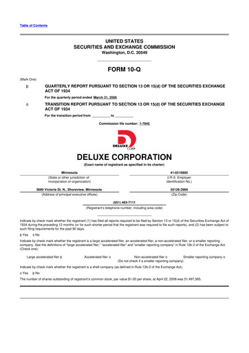 Thumbnail Deluxe Corporation 10-Q Quarterly Report FY 