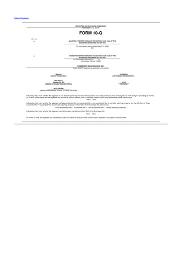 Vorschaubild Commerce Bancshares
 10-Q Quartalsbericht  