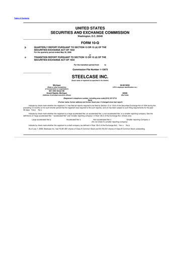 Thumbnail Steelcase 10-Q Quarterly Report FY 