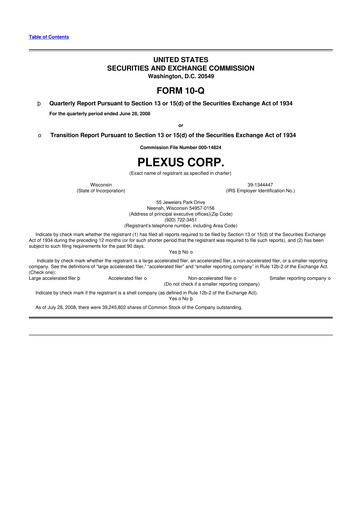 Thumbnail Plexus 10-Q Quarterly Report FY 