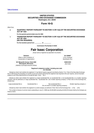 Thumbnail Fair Isaac (FICO) 10-Q Quarterly Report FY 