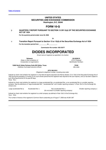 Thumbnail Diodes Incorporated 10-Q Quarterly Report FY 