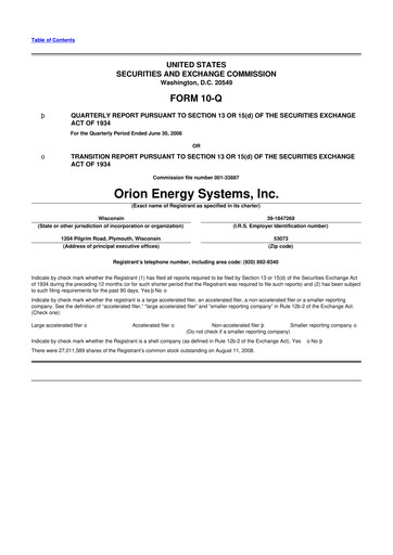 Thumbnail Orion Energy Systems
 10-Q Quarterly Report FY 