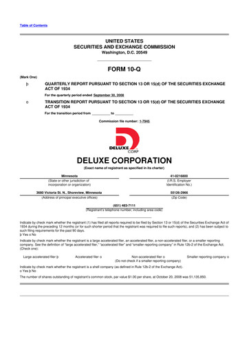 Thumbnail Deluxe Corporation 10-Q Quarterly Report FY 