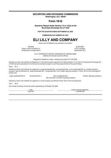 Vorschaubild Eli Lilly 10-Q Quartalsbericht  