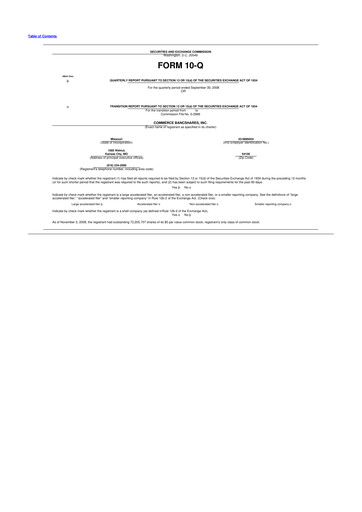 Vorschaubild Commerce Bancshares
 10-Q Quartalsbericht  