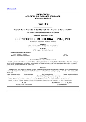 Thumbnail Ingredion 10-Q Quarterly Report FY 