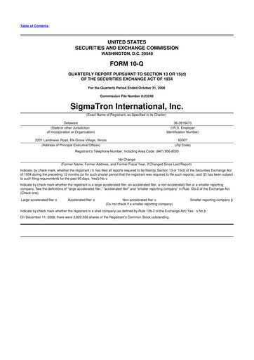 Thumbnail SigmaTron International 10-Q Quarterly Report FY 