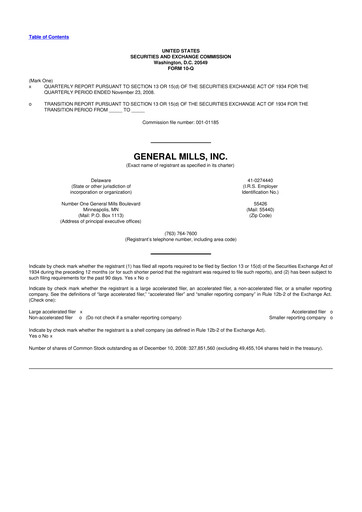 Thumbnail General Mills 10-Q Quarterly Report FY 