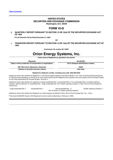 Thumbnail Orion Energy Systems
 10-Q Quarterly Report FY 