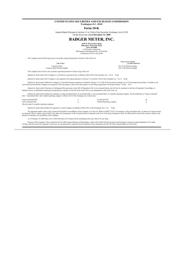 Thumbnail Badger Meter
 10-K Annual Report 