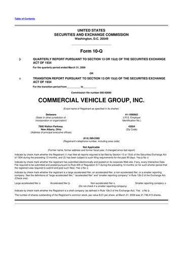 Vorschaubild Commercial Vehicle Group (CVG) 10-Q Quartalsbericht  