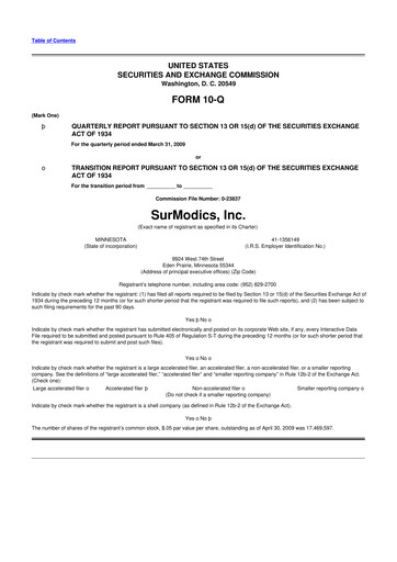 Thumbnail SurModics 10-Q Quarterly Report FY 