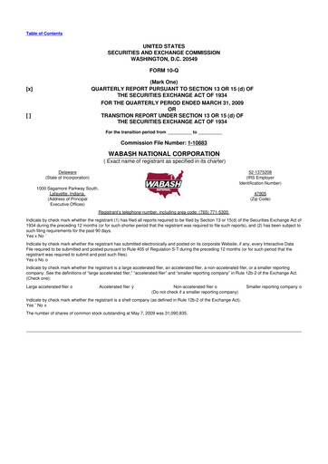 Thumbnail Wabash National
 10-Q Quarterly Report FY 