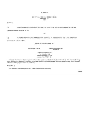 Vorschaubild Superior Group of Companies 10-Q Quartalsbericht  