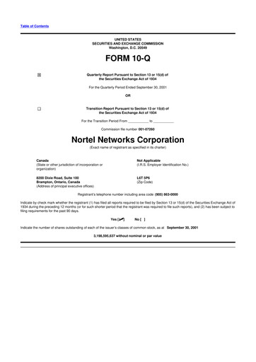 Vorschaubild Nortel Networks 10-Q Quartalsbericht  