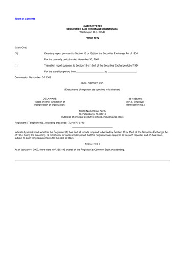 Thumbnail Jabil 10-Q Quarterly Report FY 