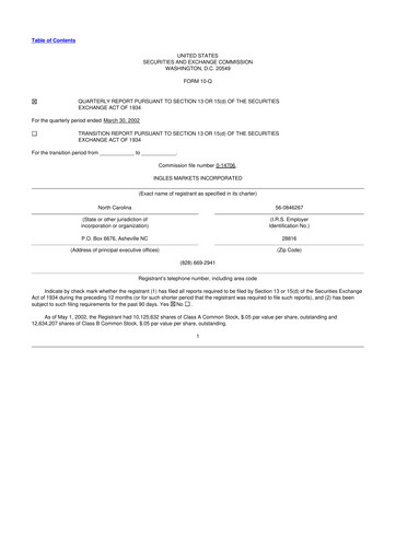 Thumbnail Ingles Markets 10-Q Quarterly Report FY 