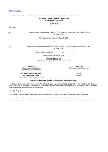 Miniature Citrix Systems 10-Q Rapport trimestriel  