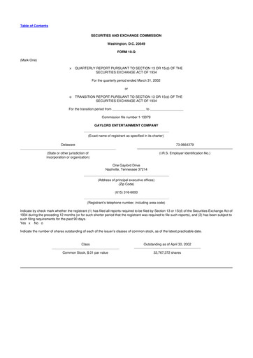 Vorschaubild Ryman Hospitality Properties 10-Q Quartalsbericht  