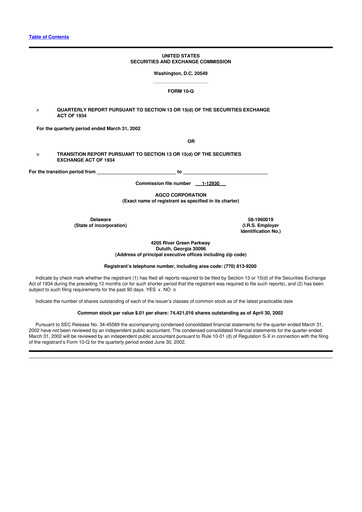 Thumbnail AGCO 10-Q Quarterly Report FY 