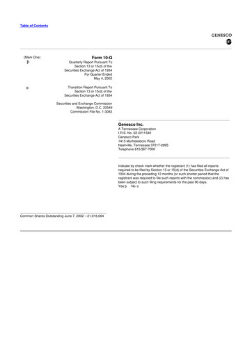 Thumbnail Genesco
 10-Q Quarterly Report FY 