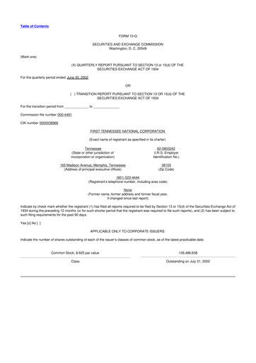 Miniature First Horizon Corporation 10-Q Rapport trimestriel  