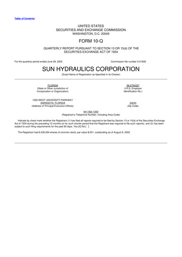 Thumbnail Helios Technologies 10-Q Quarterly Report FY 