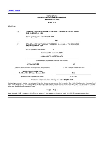 Thumbnail Consolidated Water 10-Q Quarterly Report FY 