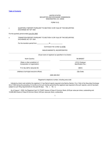 Thumbnail Ingles Markets 10-Q Quarterly Report FY 