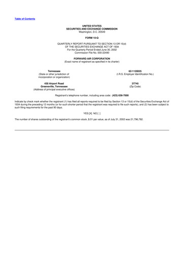 Thumbnail Forward Air 10-Q Quarterly Report FY 