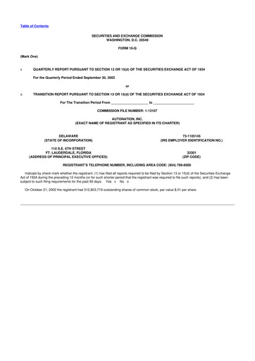 Miniature AutoNation 10-Q Rapport trimestriel  