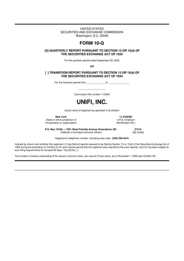 Vorschaubild Unifi 10-Q Quartalsbericht  