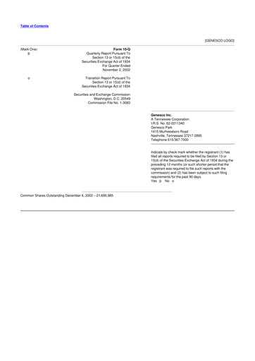 Thumbnail Genesco
 10-Q Quarterly Report FY 