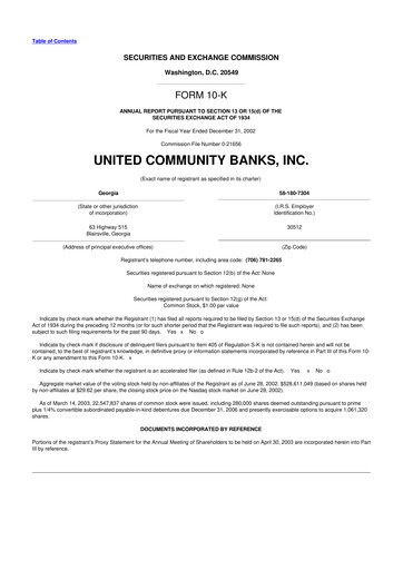 Vorschaubild United Community Bank 10-K Jahresbericht 