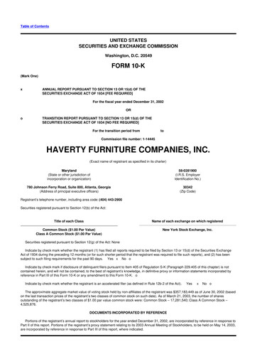 Thumbnail Havertys 10-K Annual Report 